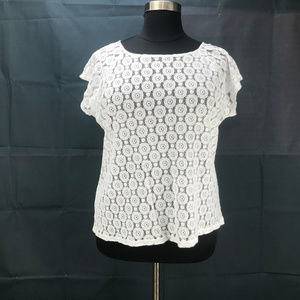 Liz Claiborne White Lace Top Women's Plus Size 2X